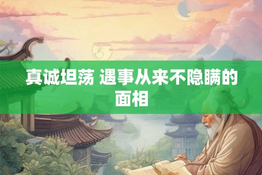 真诚坦荡 遇事从来不隐瞒的面相