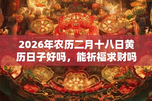 2026年农历二月十八日黄历日子好吗，能祈福求财吗？