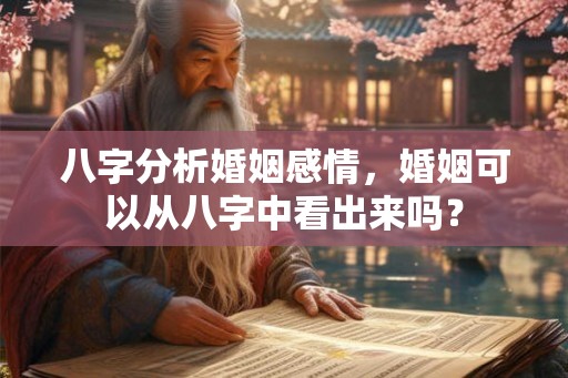 八字分析婚姻感情，婚姻可以从八字中看出来吗？