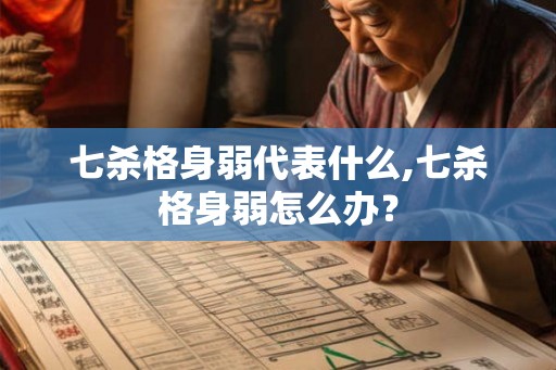 七杀格身弱代表什么,七杀格身弱怎么办？