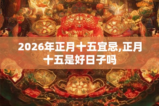 2026年正月十五宜忌,正月十五是好日子吗