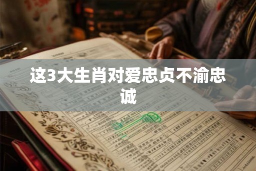 这3大生肖对爱忠贞不渝忠诚