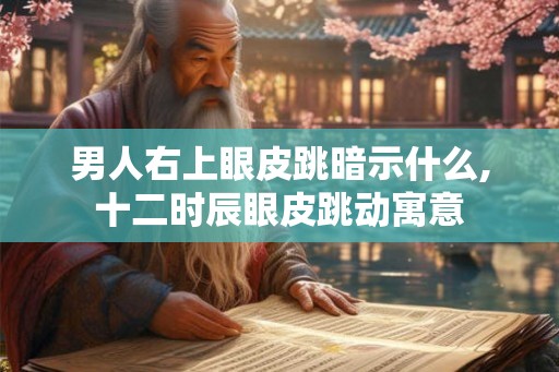 男人右上眼皮跳暗示什么,十二时辰眼皮跳动寓意 男人右上眼皮跳暗示什么,十二时辰眼皮跳动寓意