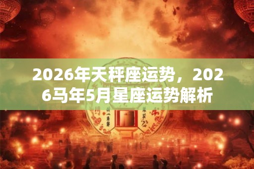 2026年天秤座运势，2026马年5月星座运势解析