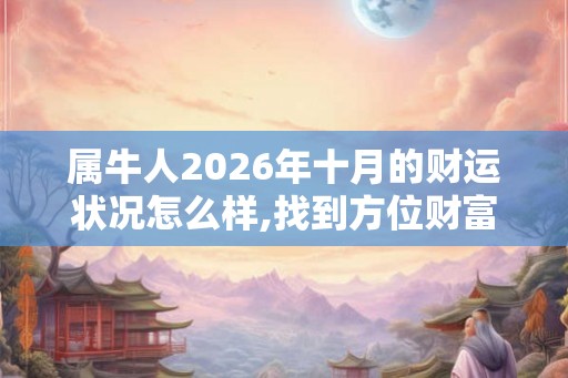 属牛人2026年十月的财运状况怎么样,找到方位财富自来