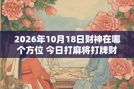 2026年10月18日财神在哪个方位 今日打麻将打牌财运方位