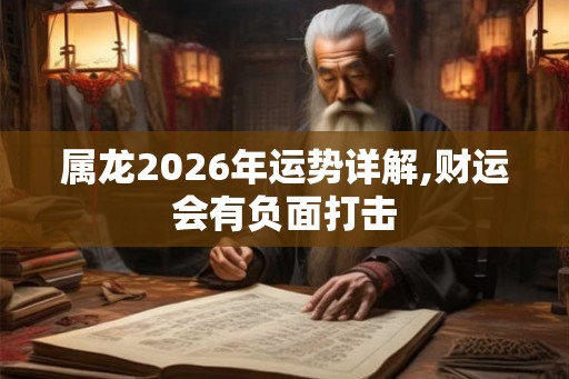 属龙2026年运势详解,财运会有负面打击