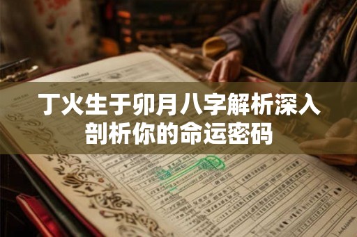 丁火生于卯月八字解析深入剖析你的命运密码 丁火生于卯月八字解析深入剖析你的命运密码
