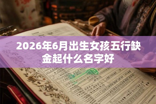 2026年6月出生女孩五行缺金起什么名字好