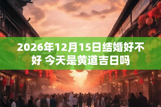 2026年12月15日结婚好不好 今天是黄道吉日吗