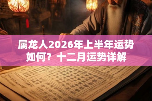 属龙人2026年上半年运势如何？十二月运势详解