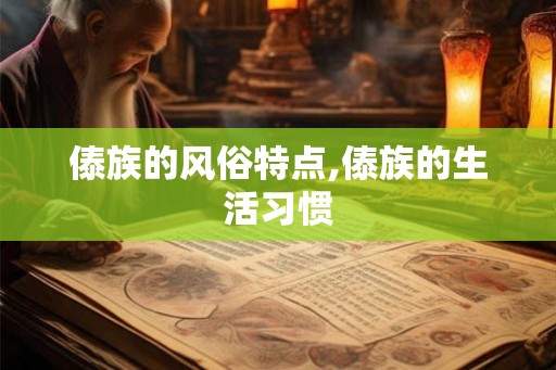 傣族的风俗特点,傣族的生活习惯