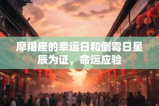 摩羯座的幸运日和倒霉日星辰为证，命运应验