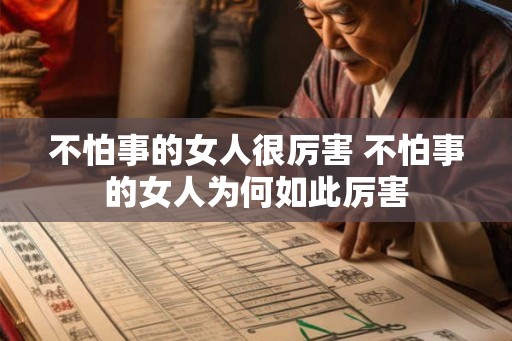 不怕事的女人很厉害 不怕事的女人为何如此厉害