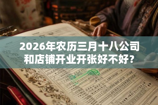 2026年农历三月十八公司和店铺开业开张好不好？