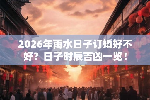 2026年雨水日子订婚好不好？日子时辰吉凶一览！