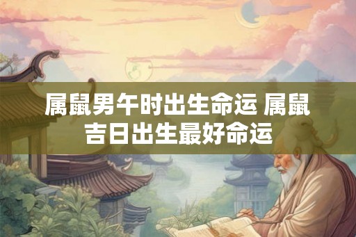 属鼠男午时出生命运 属鼠吉日出生最好命运