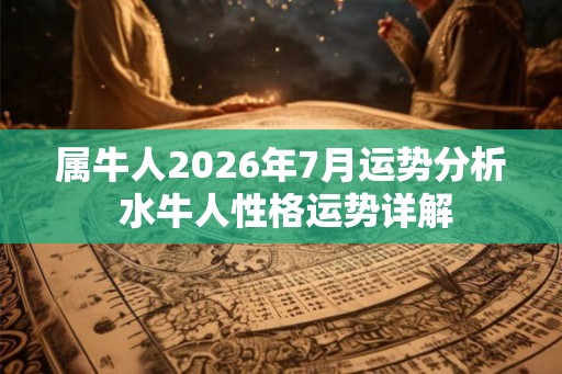 属牛人2026年7月运势分析 水牛人性格运势详解