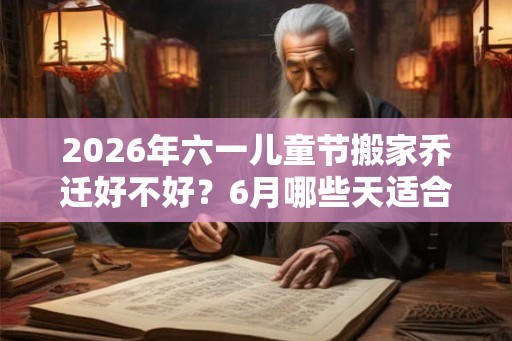 2026年六一儿童节搬家乔迁好不好？6月哪些天适合搬家？