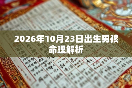 2026年10月23日出生男孩命理解析
