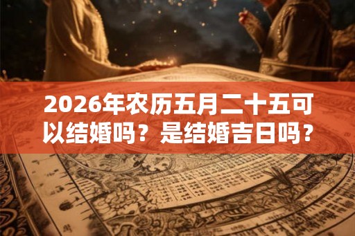 2026年农历五月二十五可以结婚吗？是结婚吉日吗？