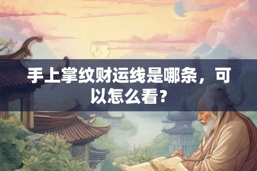 手上掌纹财运线是哪条，可以怎么看？