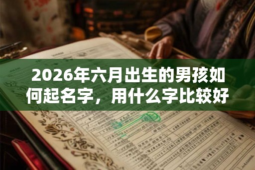 2026年六月出生的男孩如何起名字，用什么字比较好