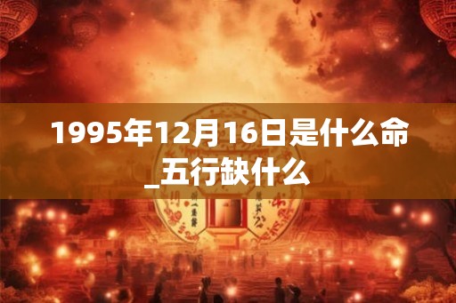1995年12月16日是什么命_五行缺什么