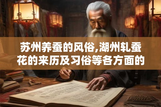 苏州养蚕的风俗,湖州轧蚕花的来历及习俗等各方面的知识