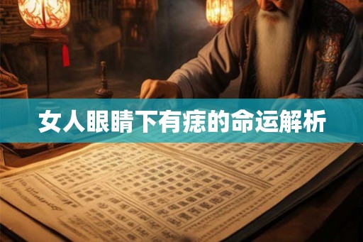 女人眼睛下有痣的命运解析