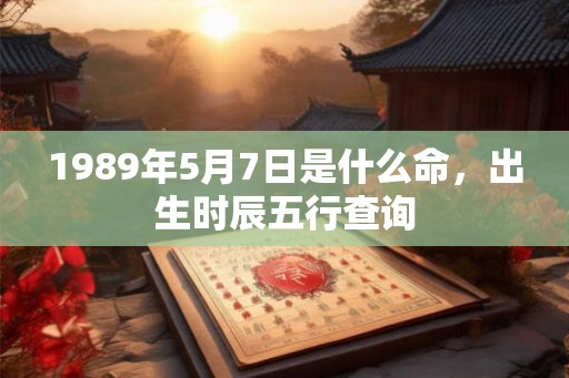 1989年5月7日是什么命，出生时辰五行查询