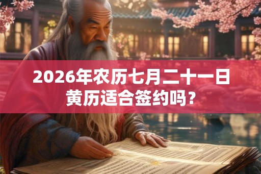 2026年农历七月二十一日黄历适合签约吗？