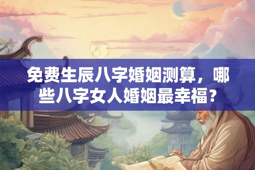 免费生辰八字婚姻测算，哪些八字女人婚姻最幸福？