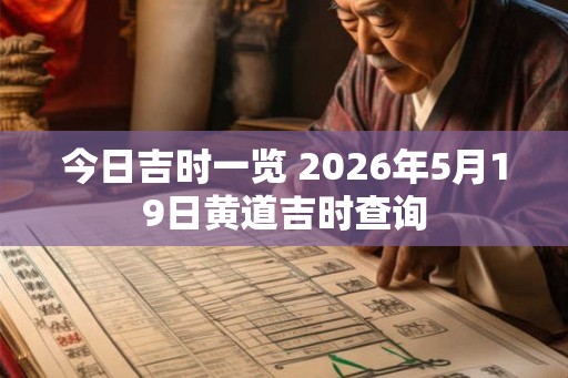 今日吉时一览 2026年5月19日黄道吉时查询 今日吉时一览 2026年5月19日黄道吉时查询