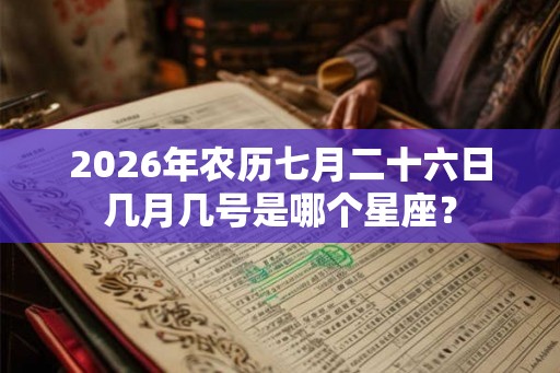 2026年农历七月二十六日几月几号是哪个星座？