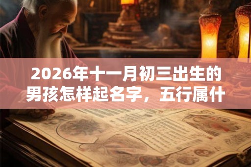 2026年十一月初三出生的男孩怎样起名字，五行属什么