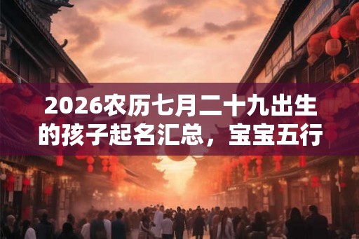 2026农历七月二十九出生的孩子起名汇总,宝宝五行如何? 2026农历七月二十九出生的孩子起名汇总,宝宝五行如何?