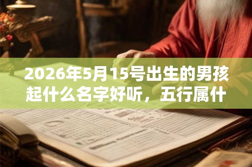 2026年5月15号出生的男孩起什么名字好听，五行属什么