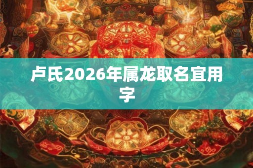 卢氏2026年属龙取名宜用字