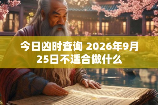 今日凶时查询 2026年9月25日不适合做什么