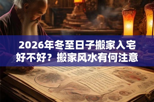 2026年冬至日子搬家入宅好不好？搬家风水有何注意事项？