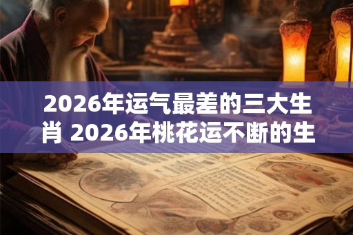 2026年运气最差的三大生肖 2026年桃花运不断的生肖女