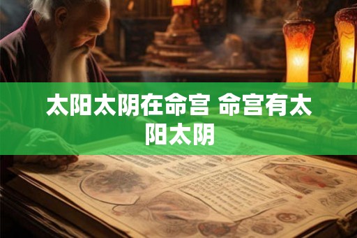 太阳太阴在命宫 命宫有太阳太阴