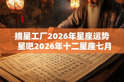 摘星工厂2026年星座运势  星吧2026年十二星座七月运气