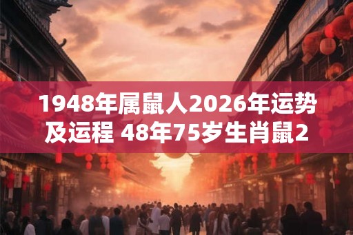 1948年属鼠人2026年运势及运程 48年75岁生肖鼠2026年每月运势 1948年属鼠人2026年运势及运程 48年75岁生肖鼠2026年每月运势