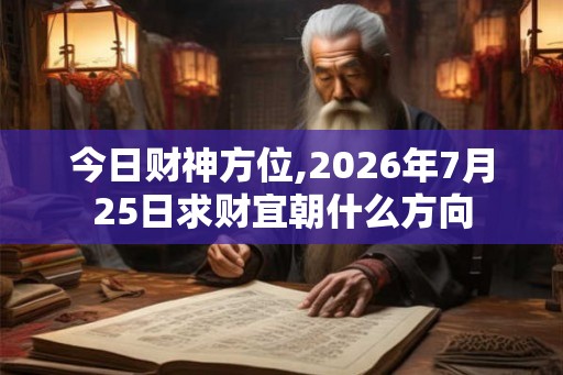 今日财神方位,2026年7月25日求财宜朝什么方向 今日财神方位,2026年7月25日求财宜朝什么方向