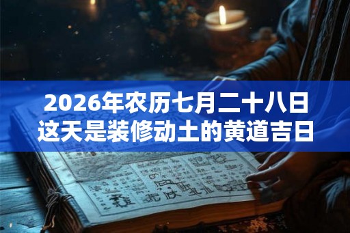2026年农历七月二十八日这天是装修动土的黄道吉日吗? 2026年农历七月二十八日这天是装修动土的黄道吉日吗?