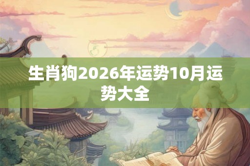 生肖狗2026年运势10月运势大全
