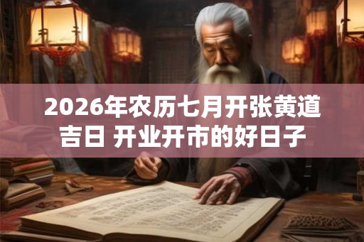 2026年农历七月开张黄道吉日 开业开市的好日子 2026年农历七月开张黄道吉日 开业开市的好日子