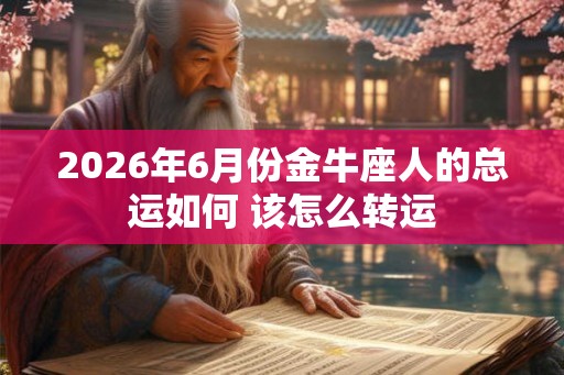 2026年6月份金牛座人的总运如何 该怎么转运
